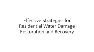 Effective Strategies for Residential Water Damage Restoration and Recovery