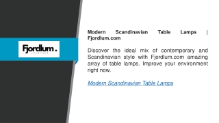 Modern Scandinavian Table Lamps  Fjordlum.com