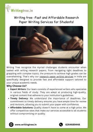 Writing tree -Fast and Affordable Research Paper Writing Services for Students!