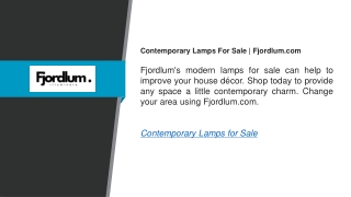 Contemporary Lamps For Sale  Fjordlum.com
