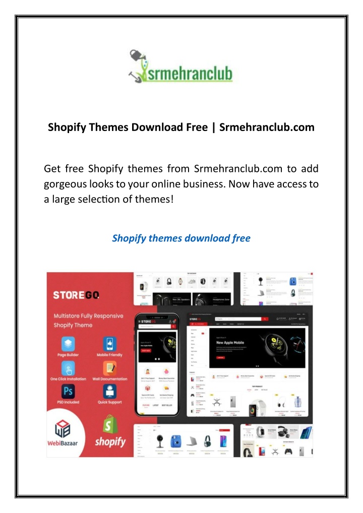 shopify themes download free srmehranclub com