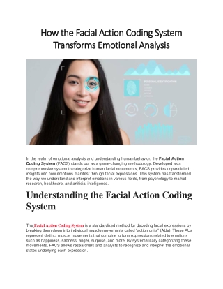 How the Facial Action Coding System Transforms Emotional Analysis