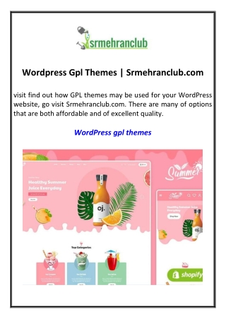 Wordpress Gpl Themes Srmehranclub.com