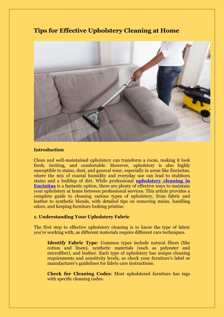 tips for effective upholstery cleaning at home