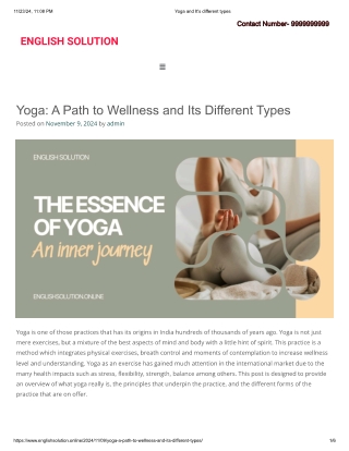 Yoga: A Path to Wellness and Its Different Types Explained