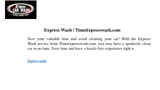 Express Wash  Timeitxpresswash.com