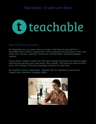 teachable create and earn