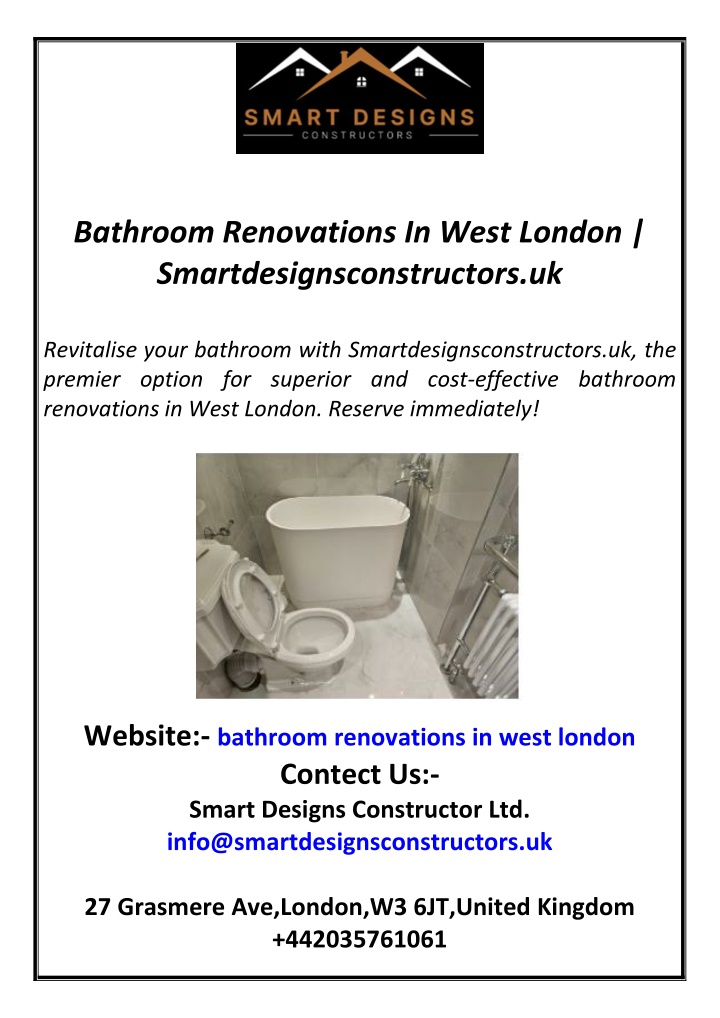 bathroom renovations in west london