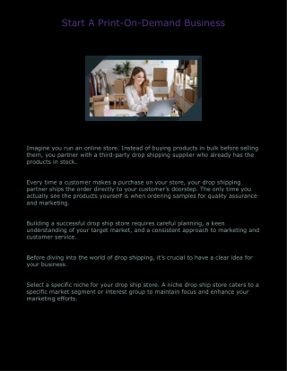 Start A Print-On-Demand Business