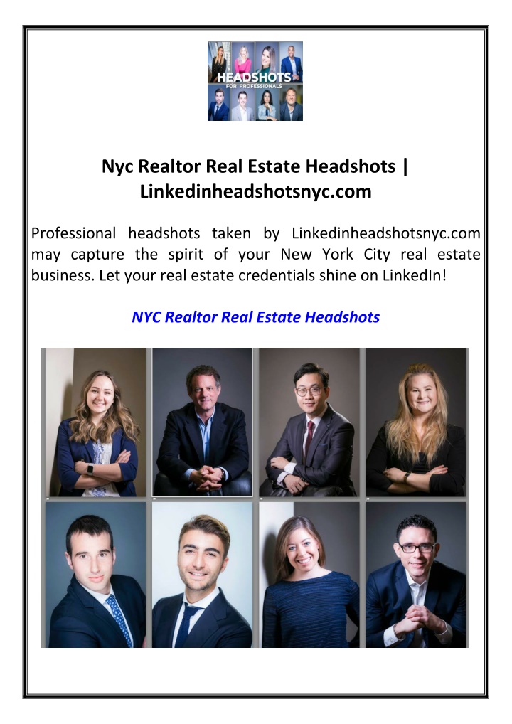 nyc realtor real estate headshots