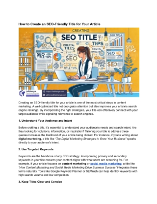 how to create an seo friendly title for your