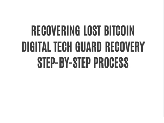 recovering lost bitcoin digital tech guard