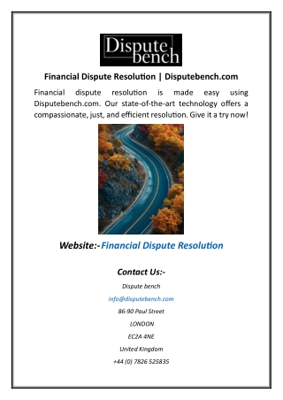 financial dispute resolution disputebench com