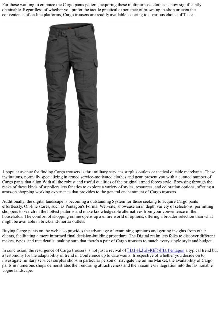 for those wanting to embrace the cargo pants