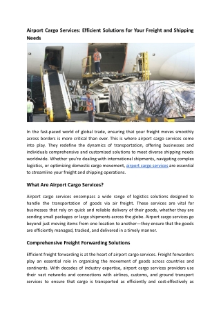 airport cargo services