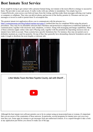 Ideal Inmate Textual content Company