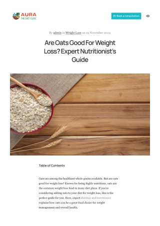 Are Oats Good For Weight Loss_ Expert Nutritionist's Guide - Aura the Diet Clinic