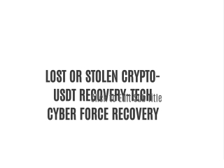 lost or stolen crypto usdt recovery tech cyber