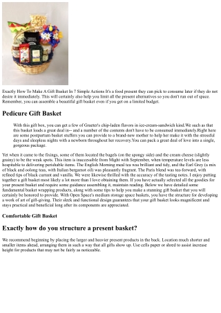 Best Suggestions For Organizing A Present Basket