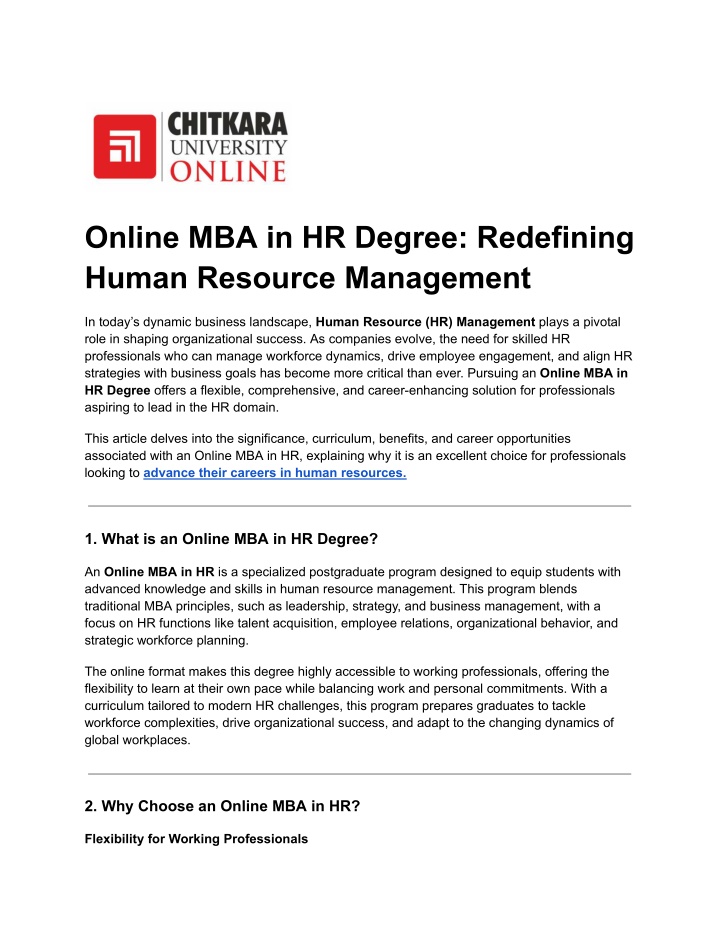 online mba in hr degree redefining human resource