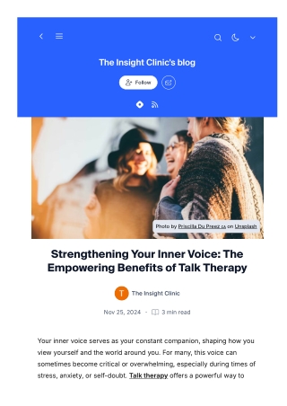 Strengthening Your Inner Voice: The Empowering Benefits of Talk Therapy