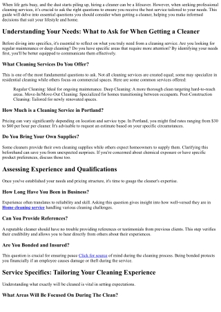 What to Ask for When Getting a Cleaner: Essential Questions to Consider