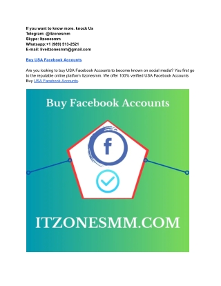 Buy USA Facebook Accounts - 100% USA ,CA verified