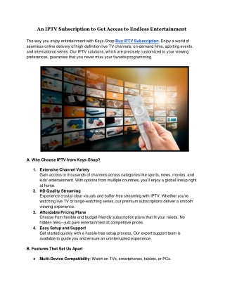 an iptv subscription to get access to endless