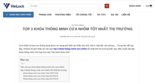 TOP 3 KHÓA THÔNG MINH CỬA NHÔM TỐT NHẤT THỊ TRƯỜNG