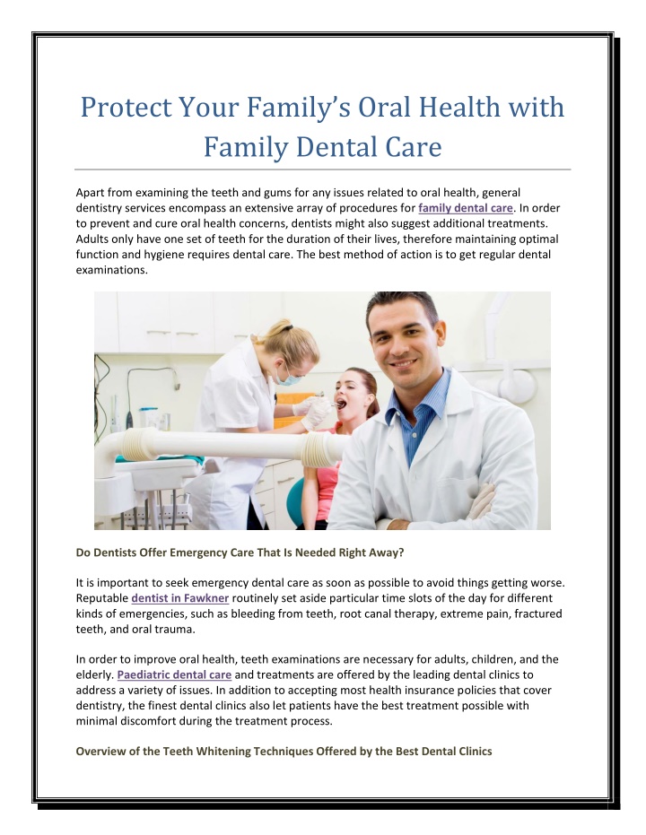 protect your family s oral health with family