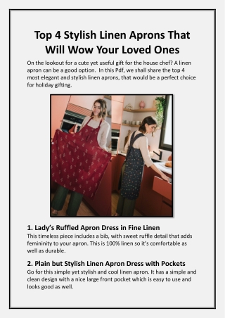 Top 4 Stylish Linen Aprons That Will Wow Your Loved Ones