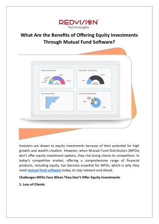 What Are the Benefits of Offering Equity Investments Through Mutual Fund Software (2)