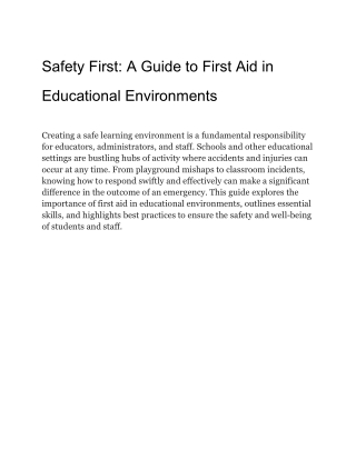 first aid courses