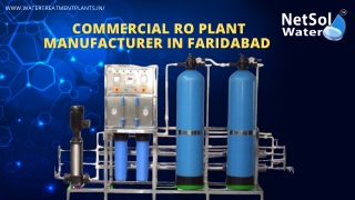 Commercial RO Plant Manufacturer in Faridabad