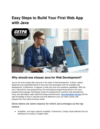 Easy Steps to Build Your First Web App with Java