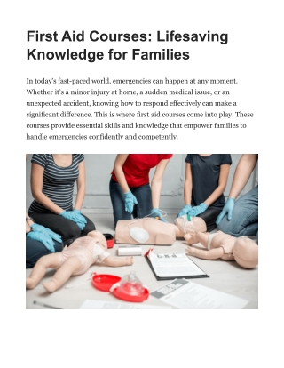 first aid courses lifesaving knowledge