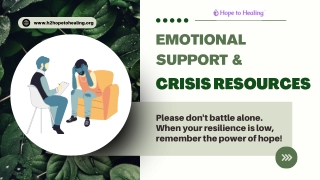 Get Confidential Emotional Support From Hope To Healing