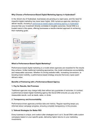 Why Choose a Performance-Based Digital Marketing Agency in Hyderabad