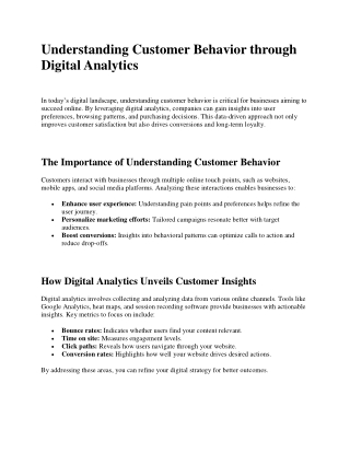 understanding customer behavior through digital
