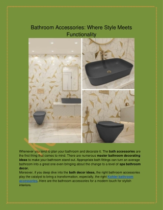 Kohler Africa's Bathroom Accessories Stylish & Functional