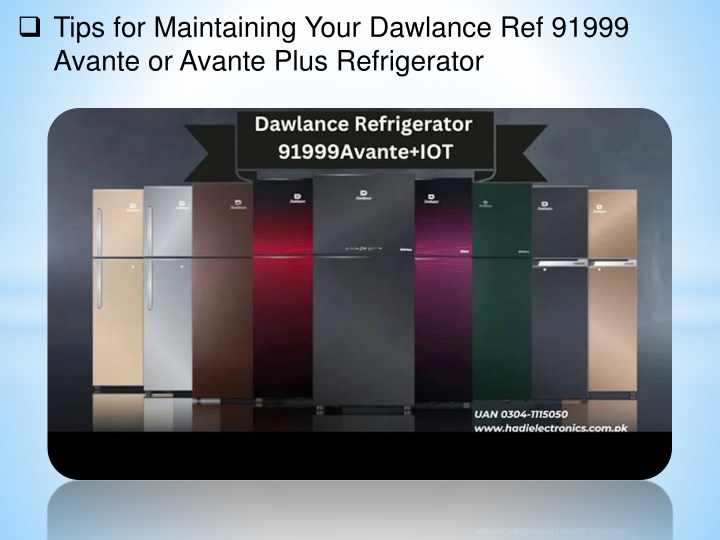 tips for maintaining your dawlance ref 91999