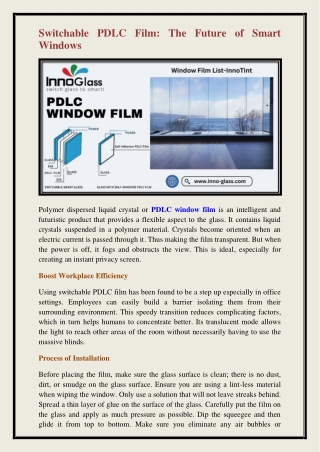 PDLC window film