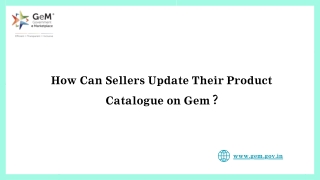 How can sellers update their product catalogue on GeM