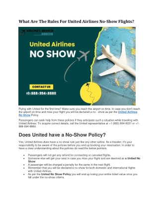 what are the rules for united airlines no show