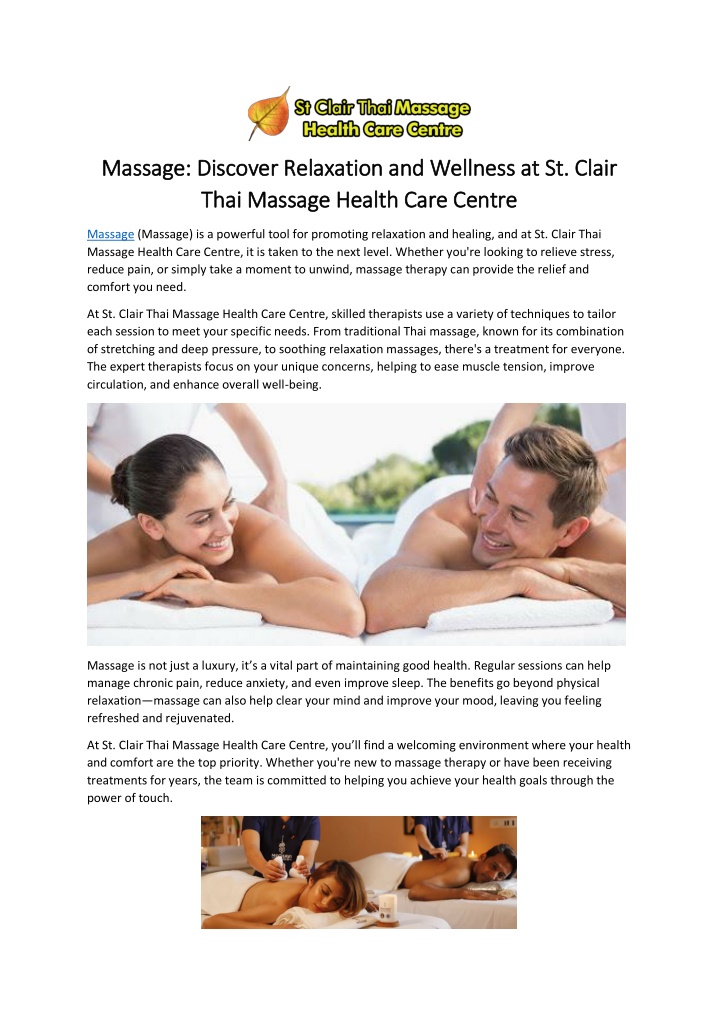 massage discover relaxation and wellness