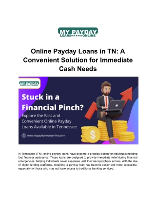 Online Payday Loans TN: Quick Solutions for Urgent Cash Needs