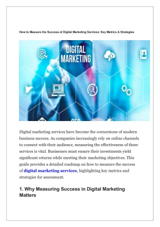 How to Measure the Success of Digital Marketing Services- Key Metrics & Strategies