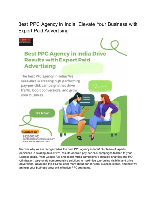 Best PPC Agency in India: Elevate Your Business with Expert Paid Advertising