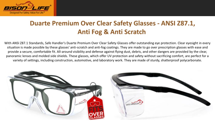 duarte premium over clear safety glasses ansi