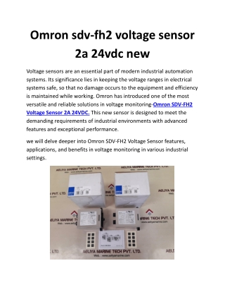 omron sdv fh2 voltage sensor 2a 24vdc new